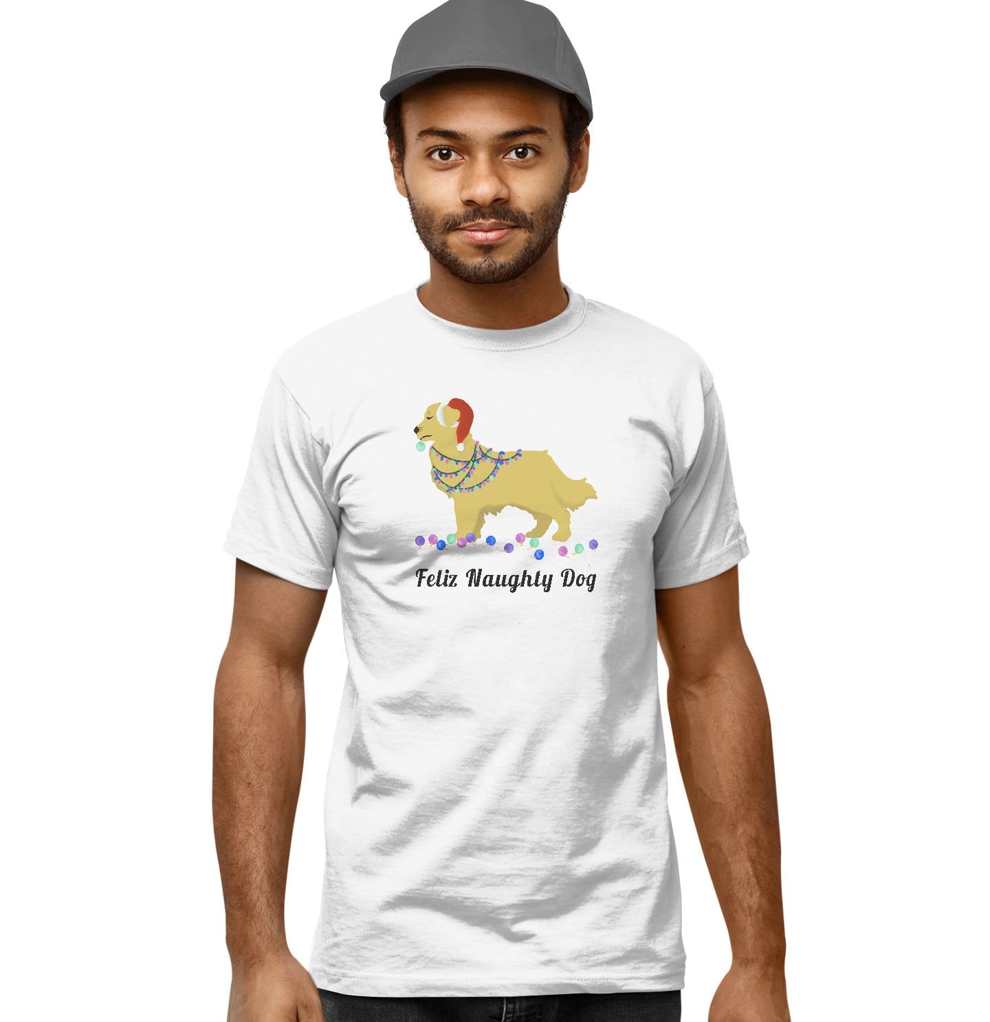 Feliz Naughty Dog Golden Retriever - Adult Unisex T-Shirt