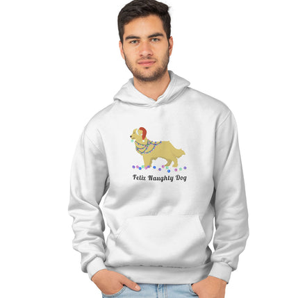 Feliz Naughty Dog Golden Retriever - Adult Unisex Hoodie Sweatshirt