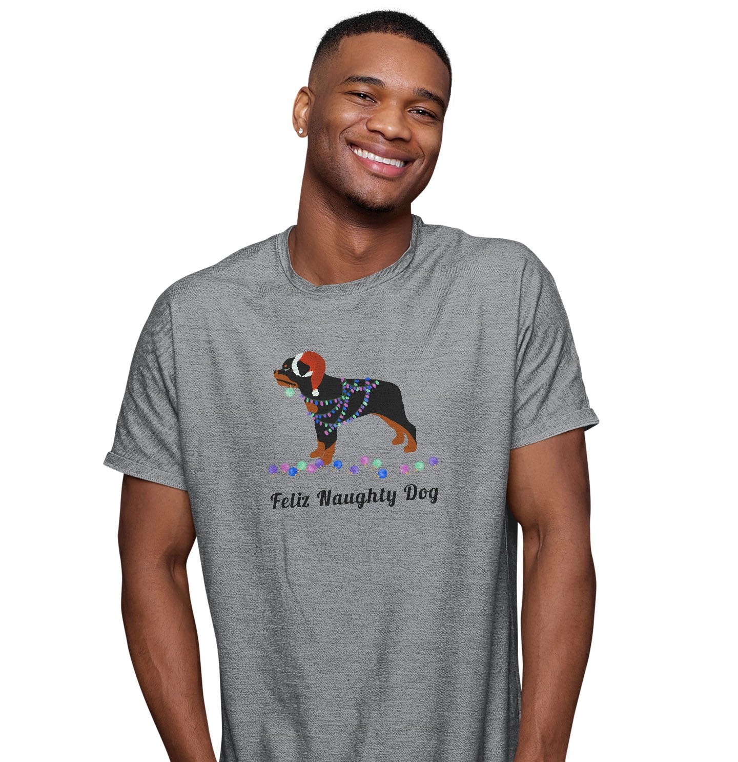 Feliz Naughty Dog Rottweiler - Adult Unisex T-Shirt
