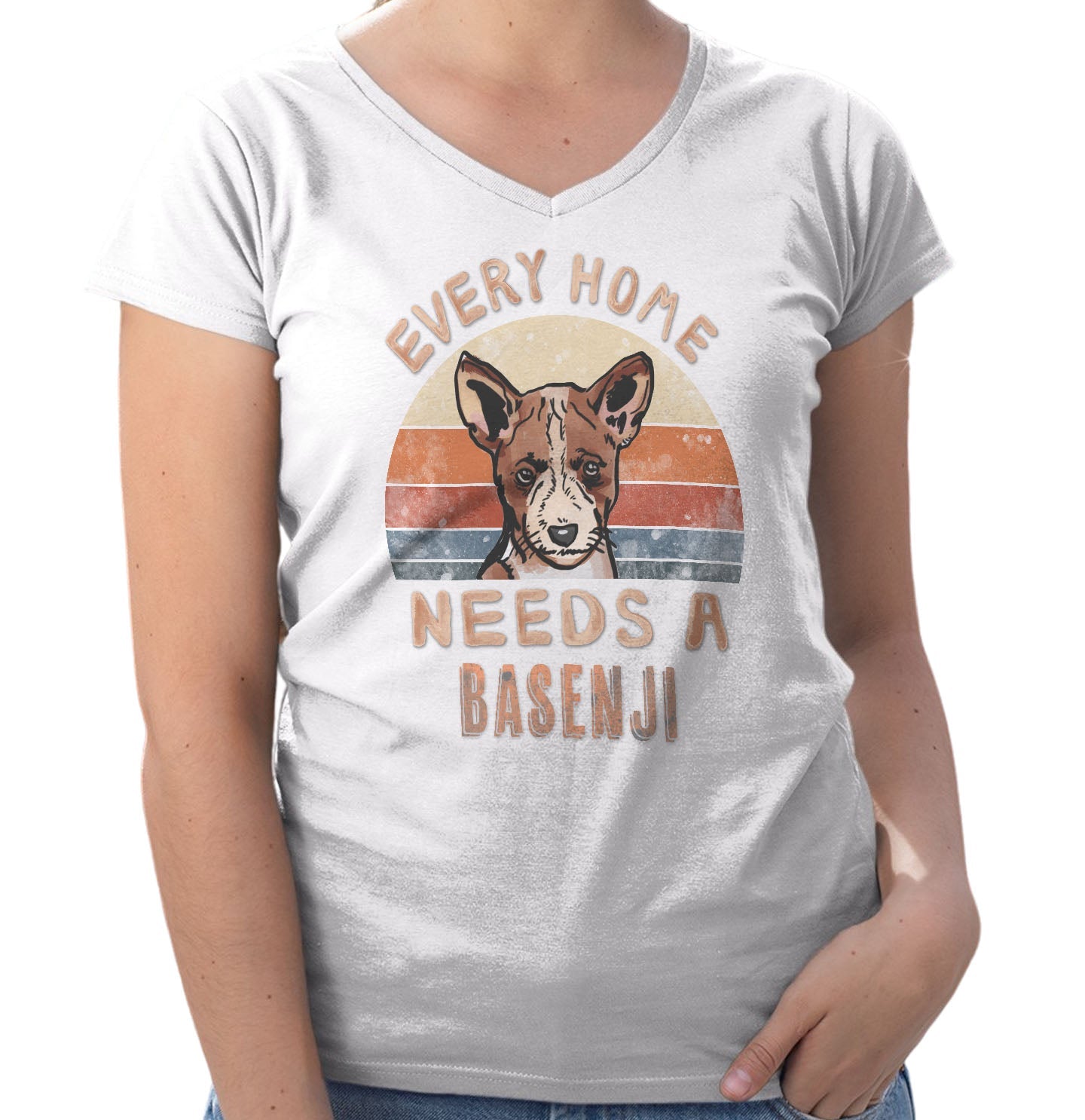 Every Home Needs a Basenji - Women's V-Neck T-Shirt