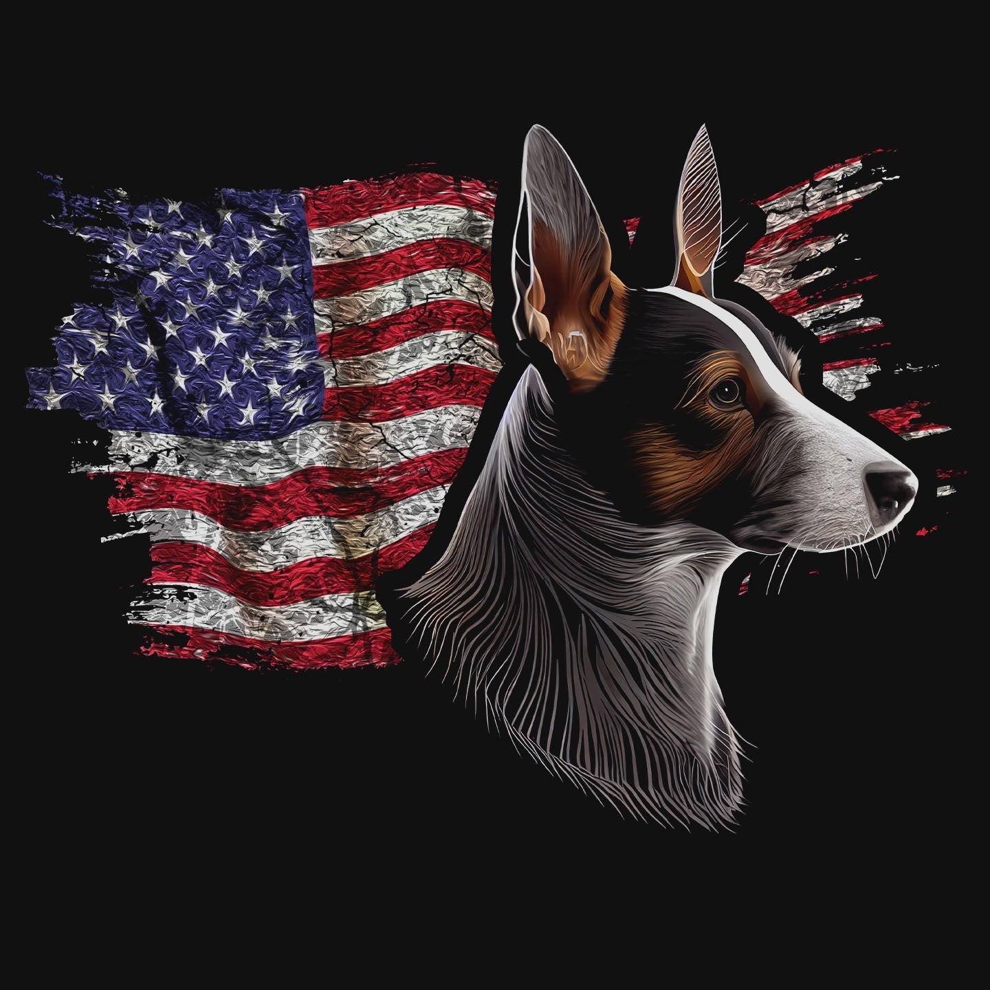 Patriotic Basenji American Flag - Women's V-Neck T-Shirt