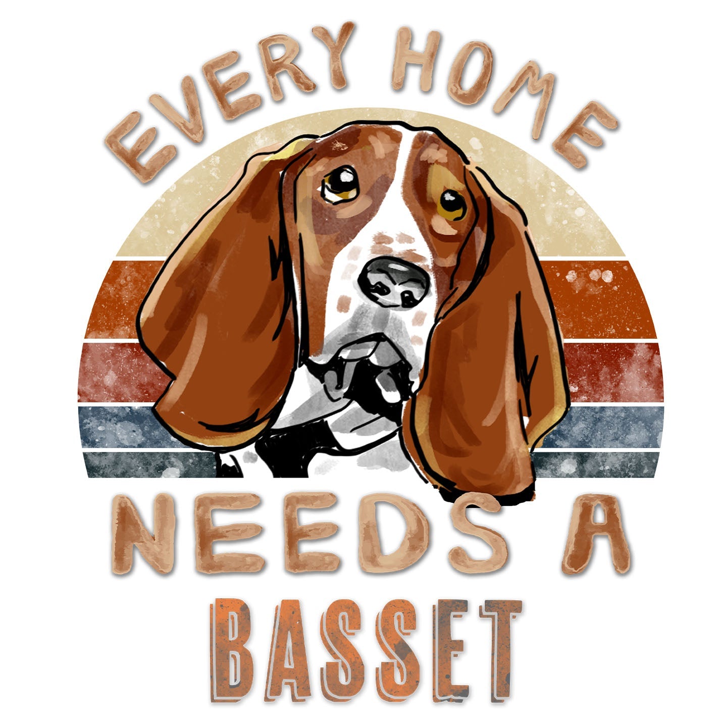 Every Home Needs a Basset Hound - Women's V-Neck T-Shirt