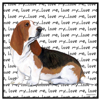 Basset Hound Love Text - Women's V-Neck T-Shirt