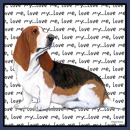 Basset Hound Love Text - Adult Unisex Crewneck Sweatshirt
