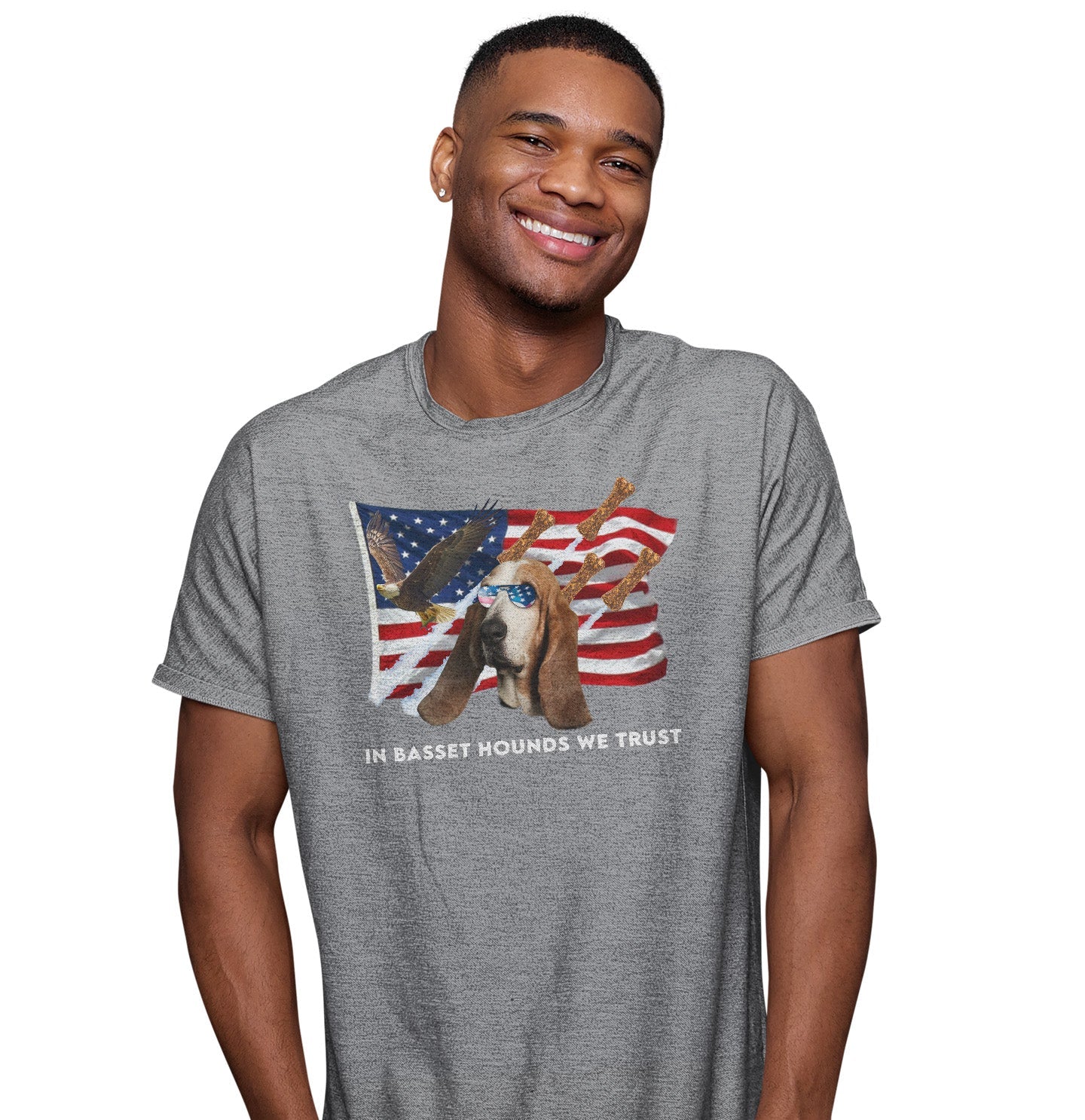 In Basset Hounds We Trust - Adult Unisex T-Shirt