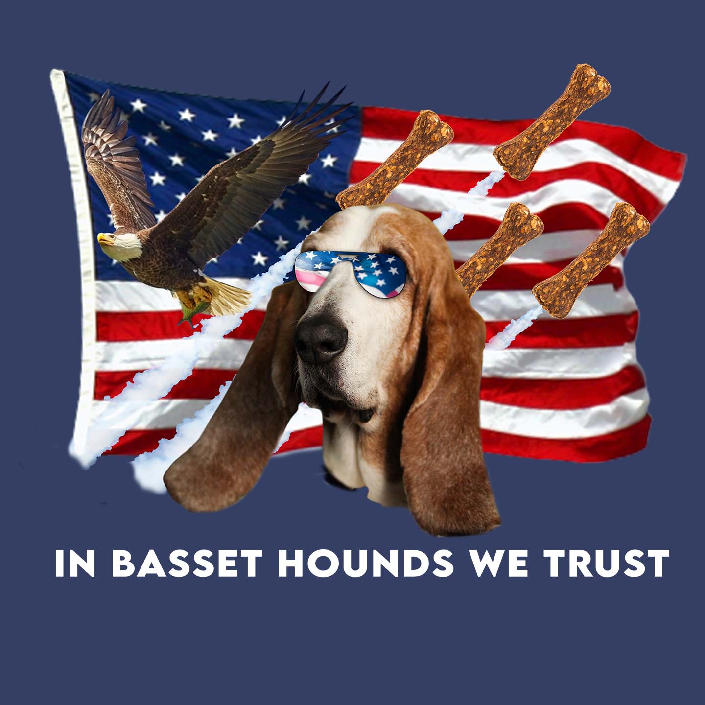 In Basset Hounds We Trust - Adult Unisex Crewneck Sweatshirt