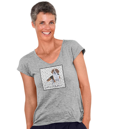 Beagle Love Text - Women's V-Neck T-Shirt