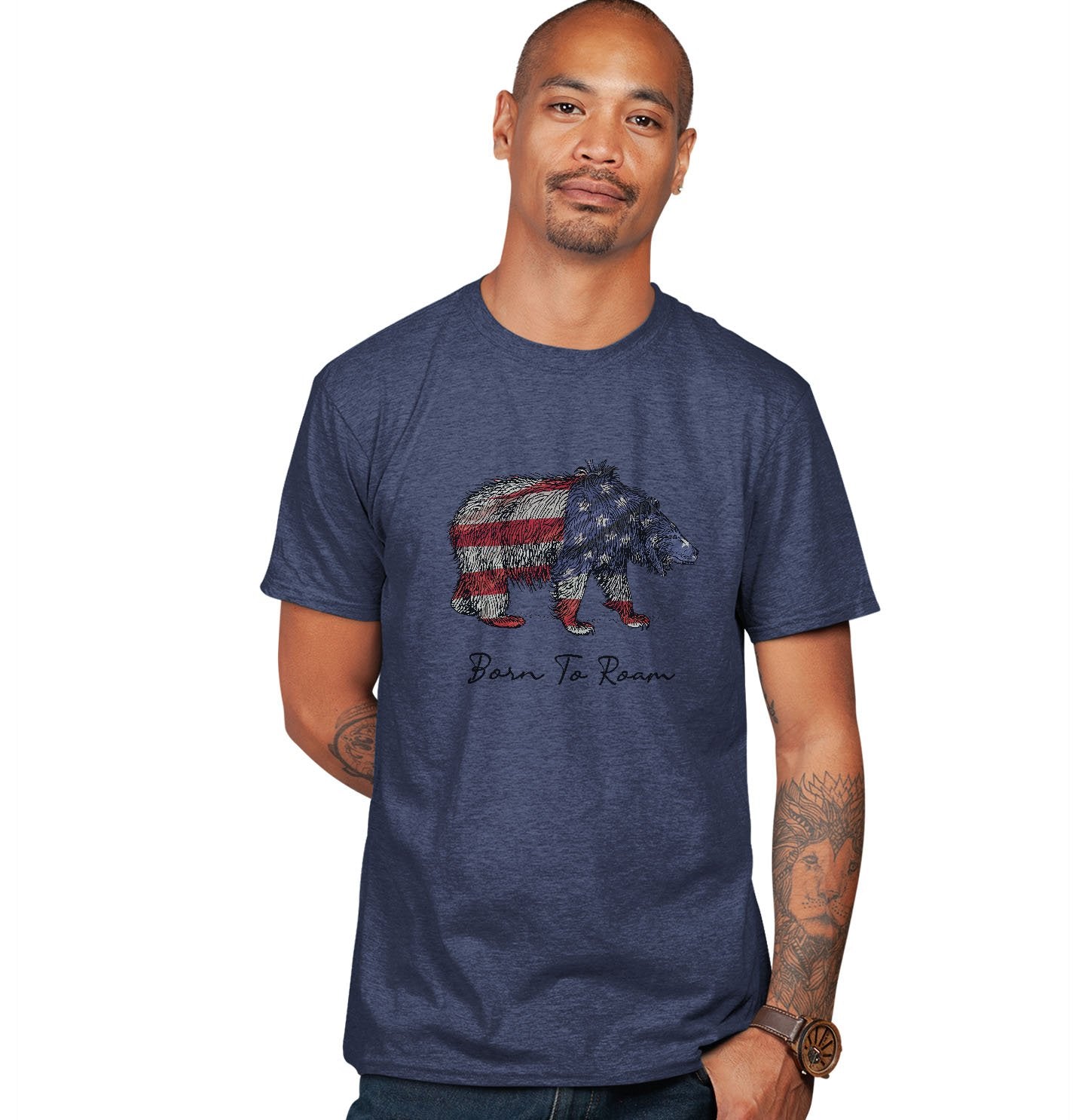 Bear Flag Overlay - Adult Tri-Blend T-Shirt