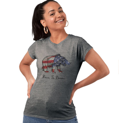 Bear Flag Overlay - Women's Tri-Blend T-Shirt