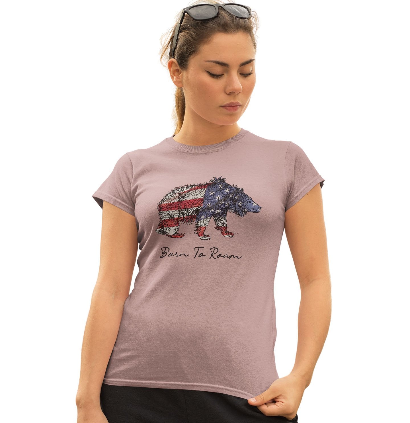 Bear Flag Overlay - Women's Fitted T-Shirt