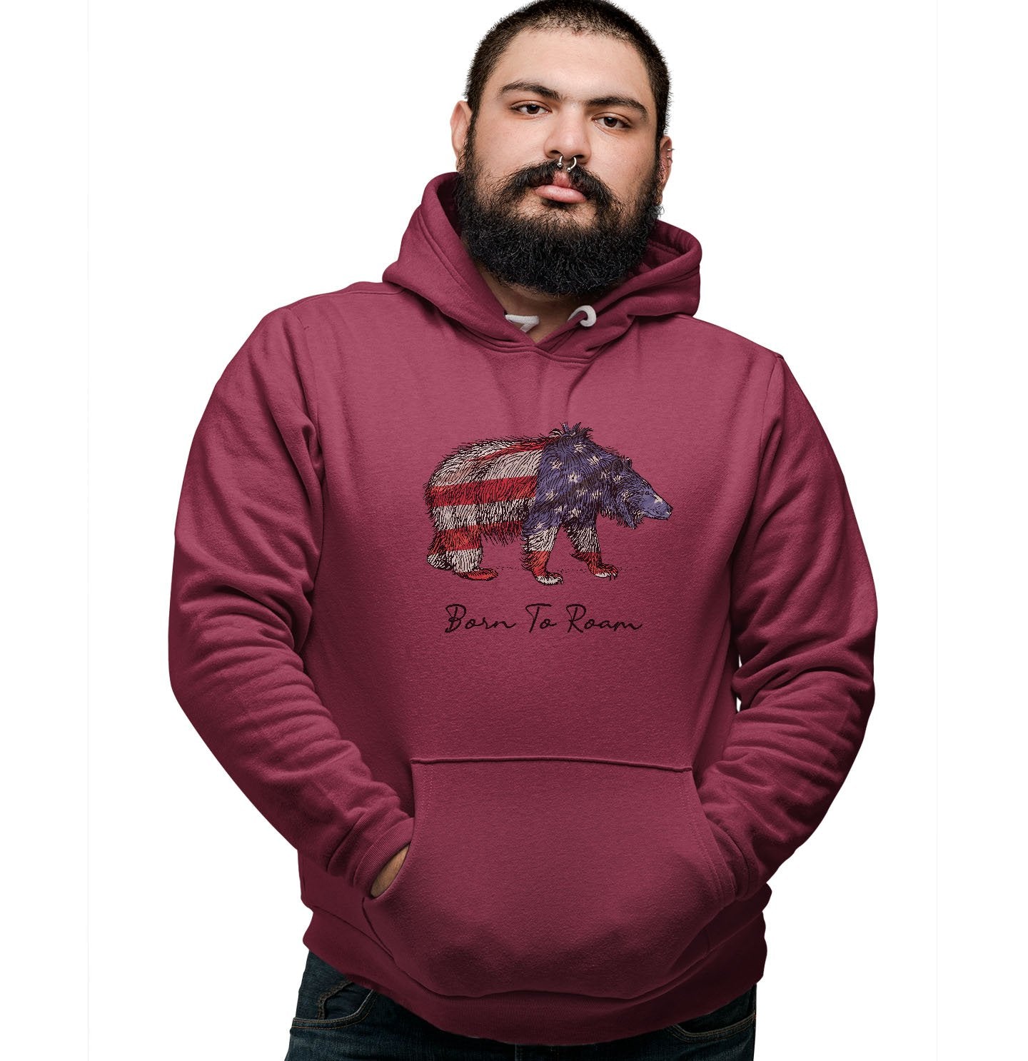 Bear Flag Overlay - Adult Unisex Hoodie Sweatshirt