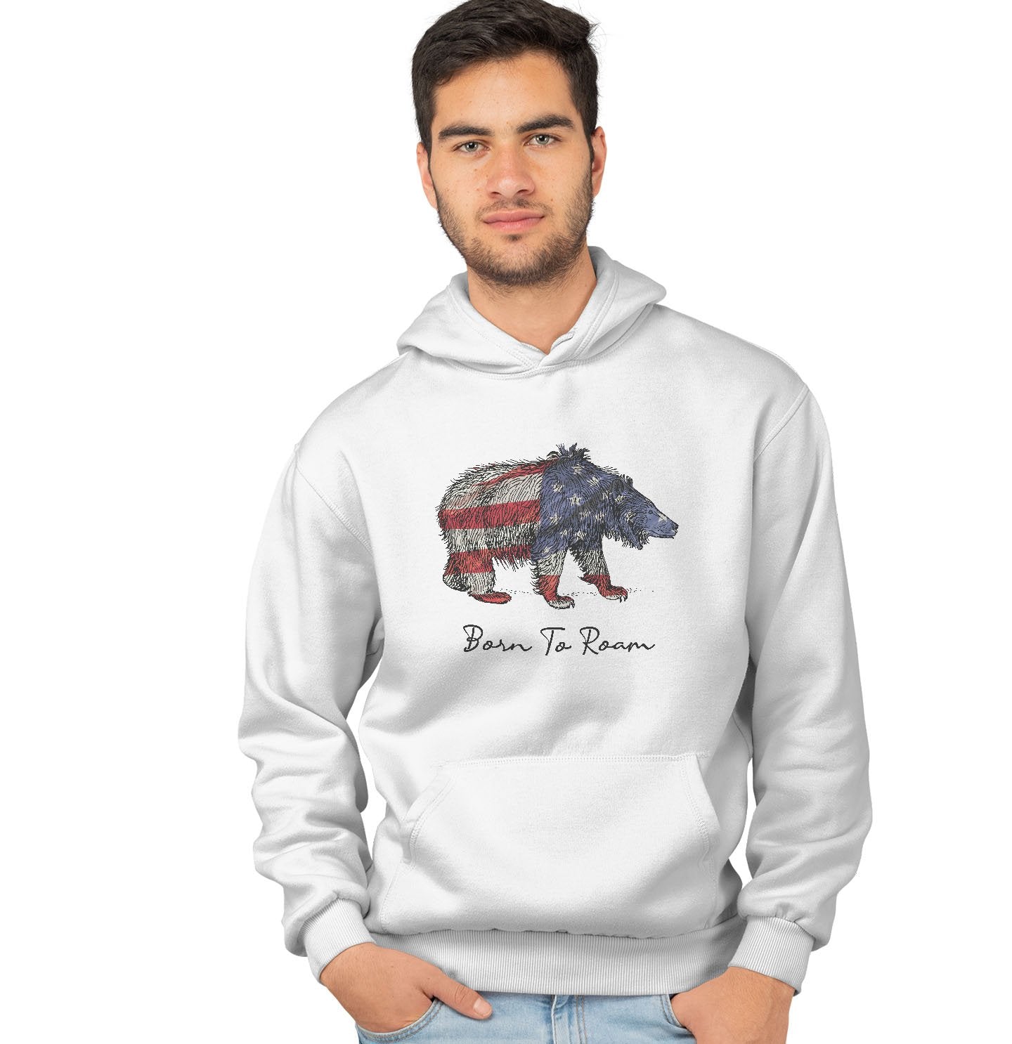 Bear Flag Overlay - Adult Unisex Hoodie Sweatshirt