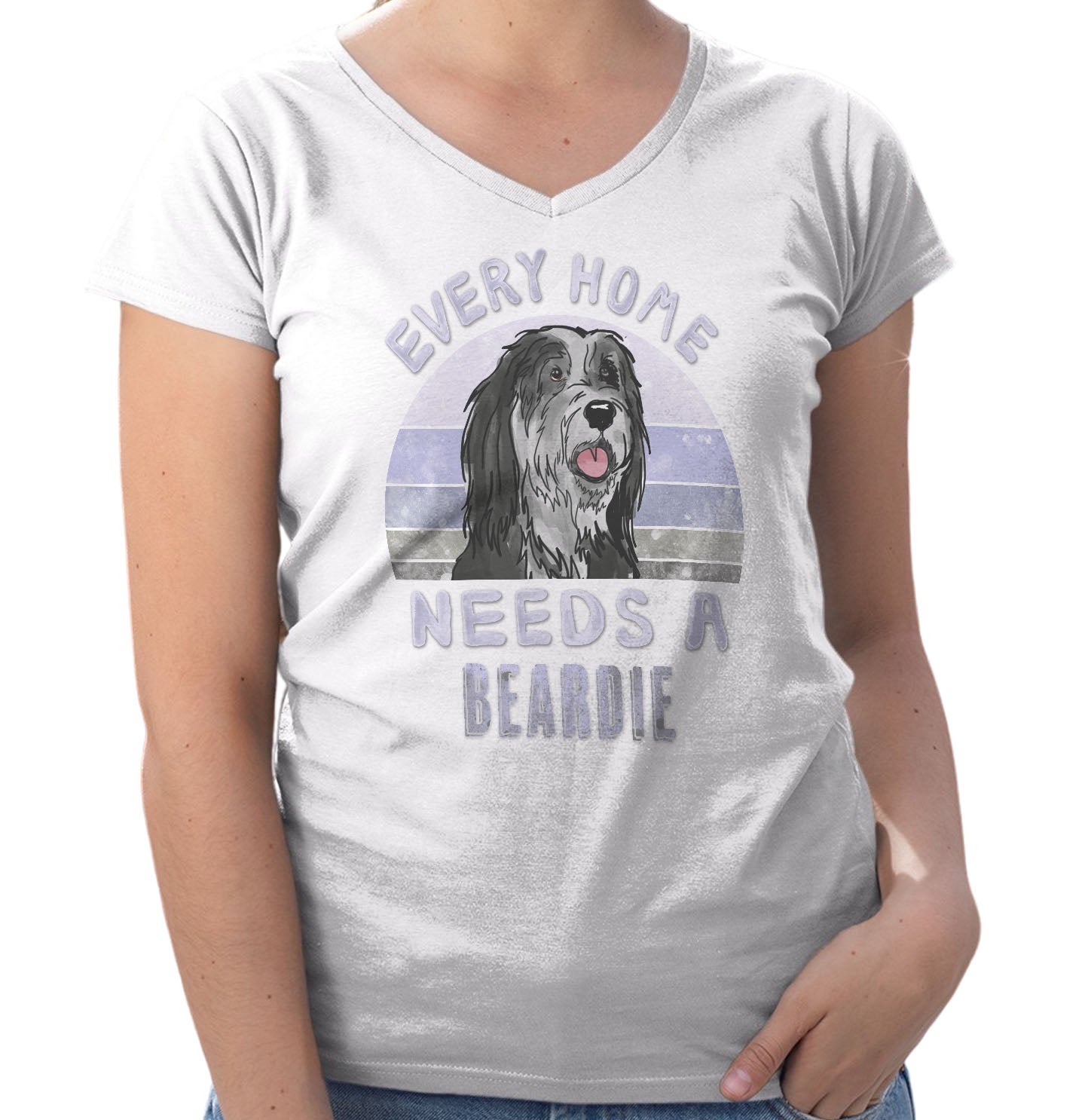 Every Home Needs a Bearded Collie - Women's V-Neck T-Shirt