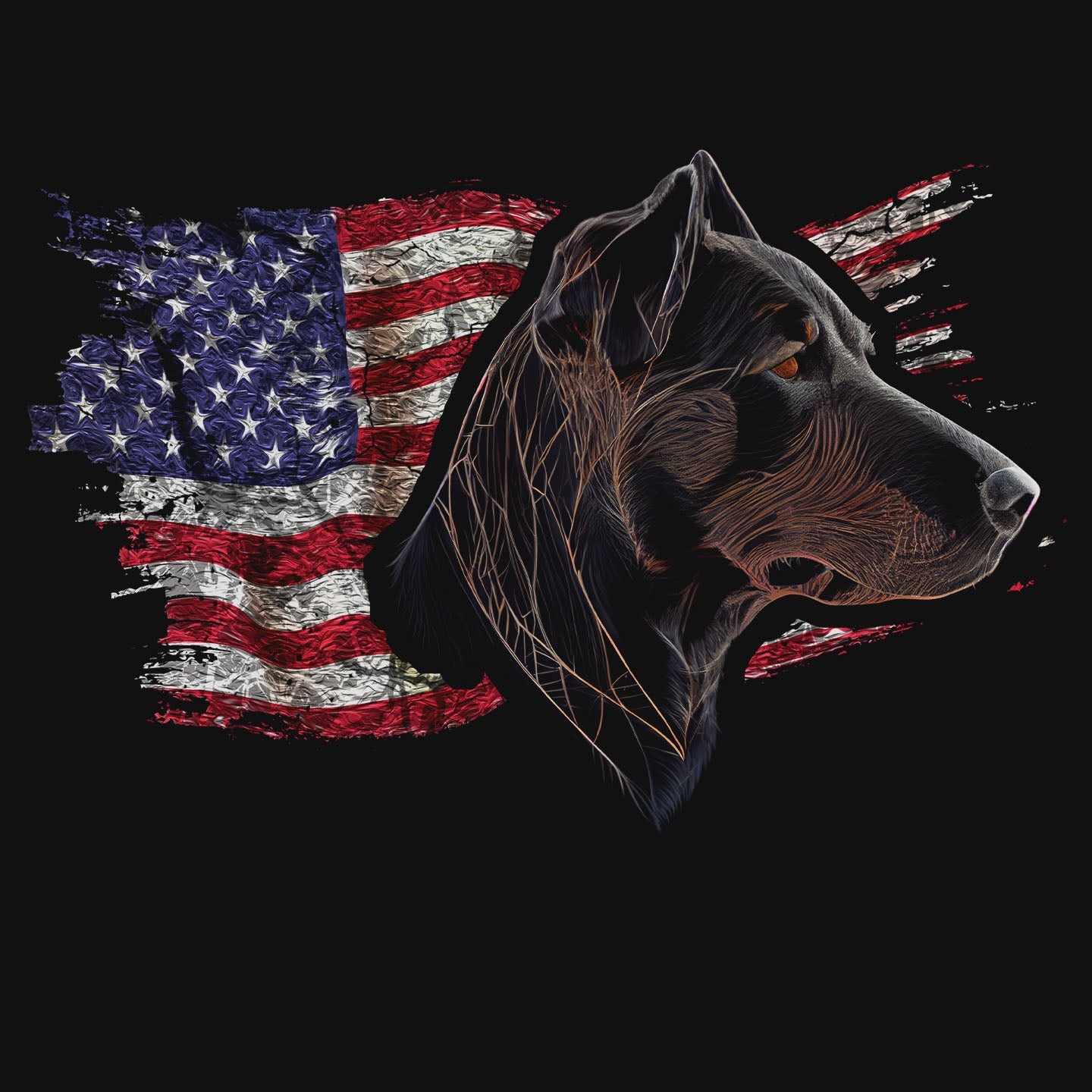 Patriotic Beauceron American Flag - Women's V-Neck T-Shirt