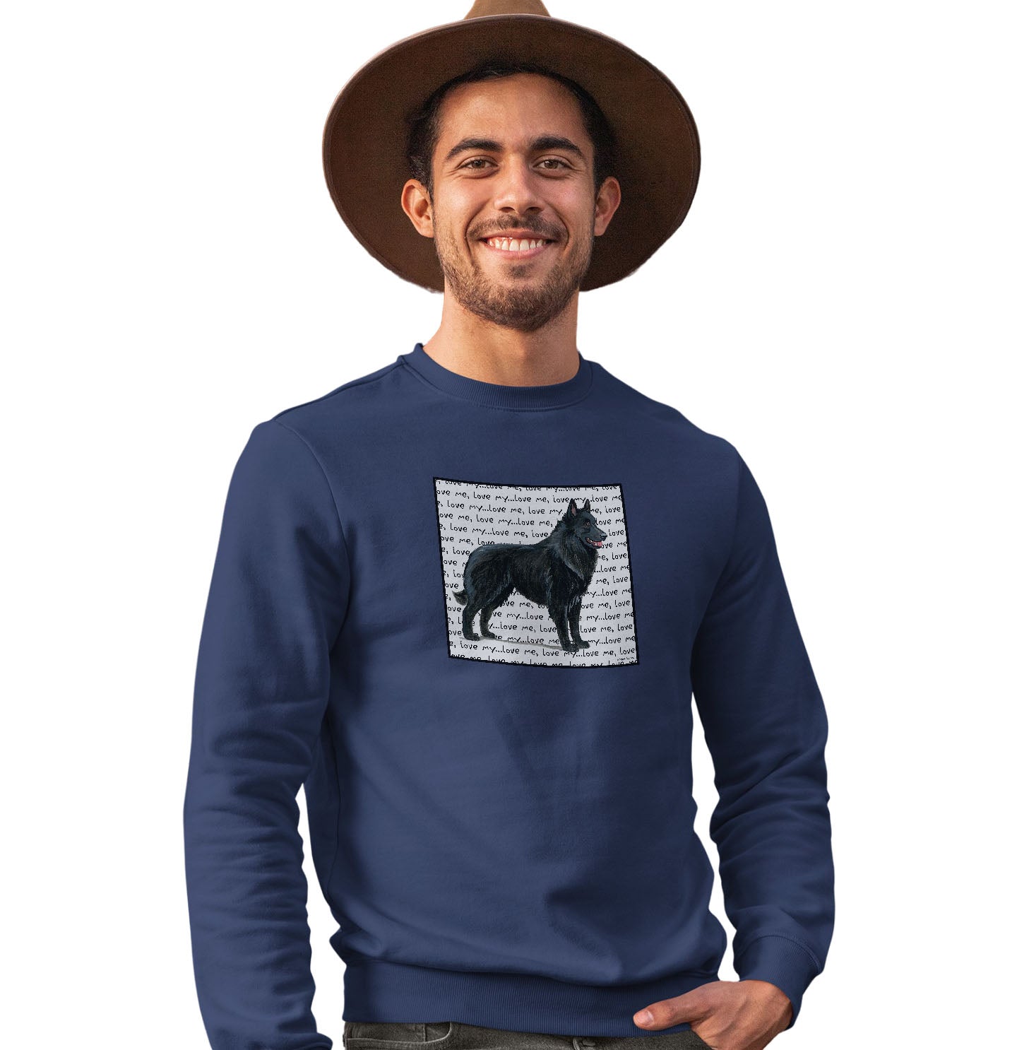 Belgian Shepherd Love Text - Adult Unisex Crewneck Sweatshirt