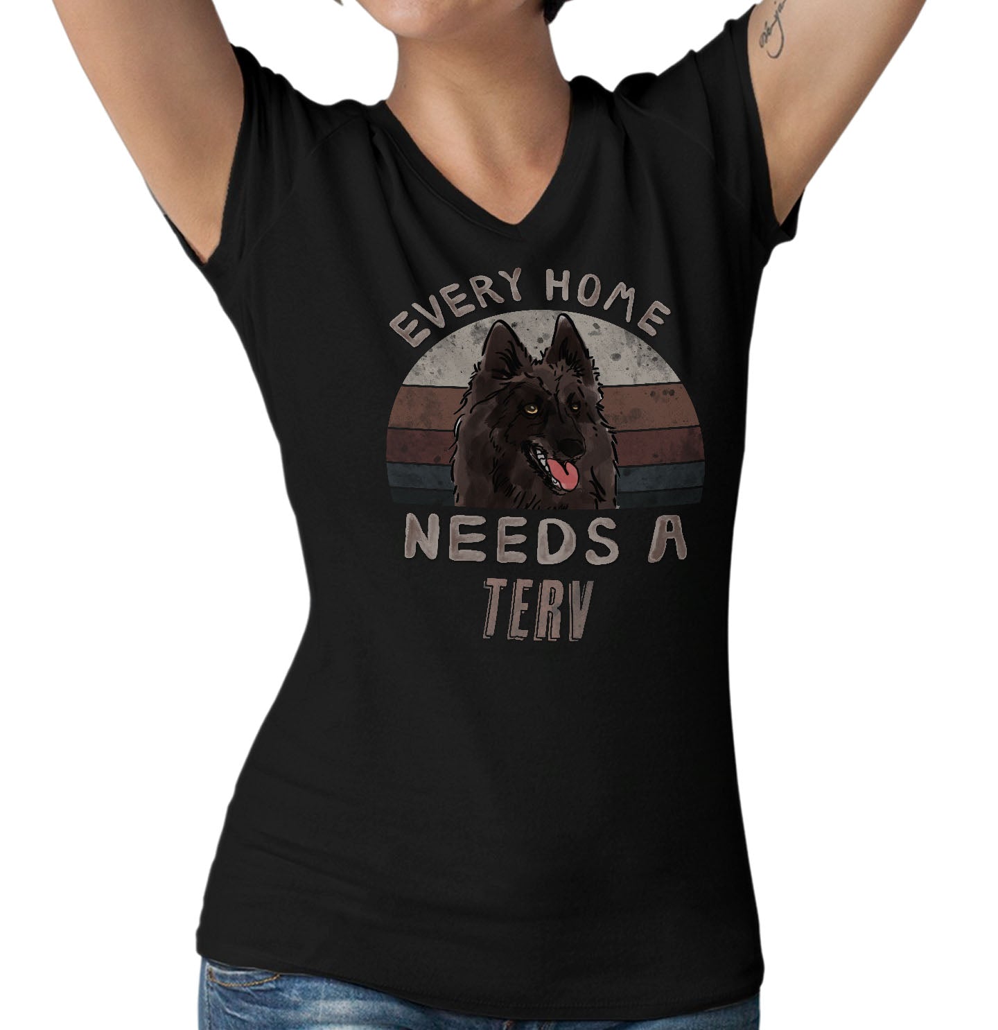 Every Home Needs a Belgian Tervuren - Women's V-Neck T-Shirt