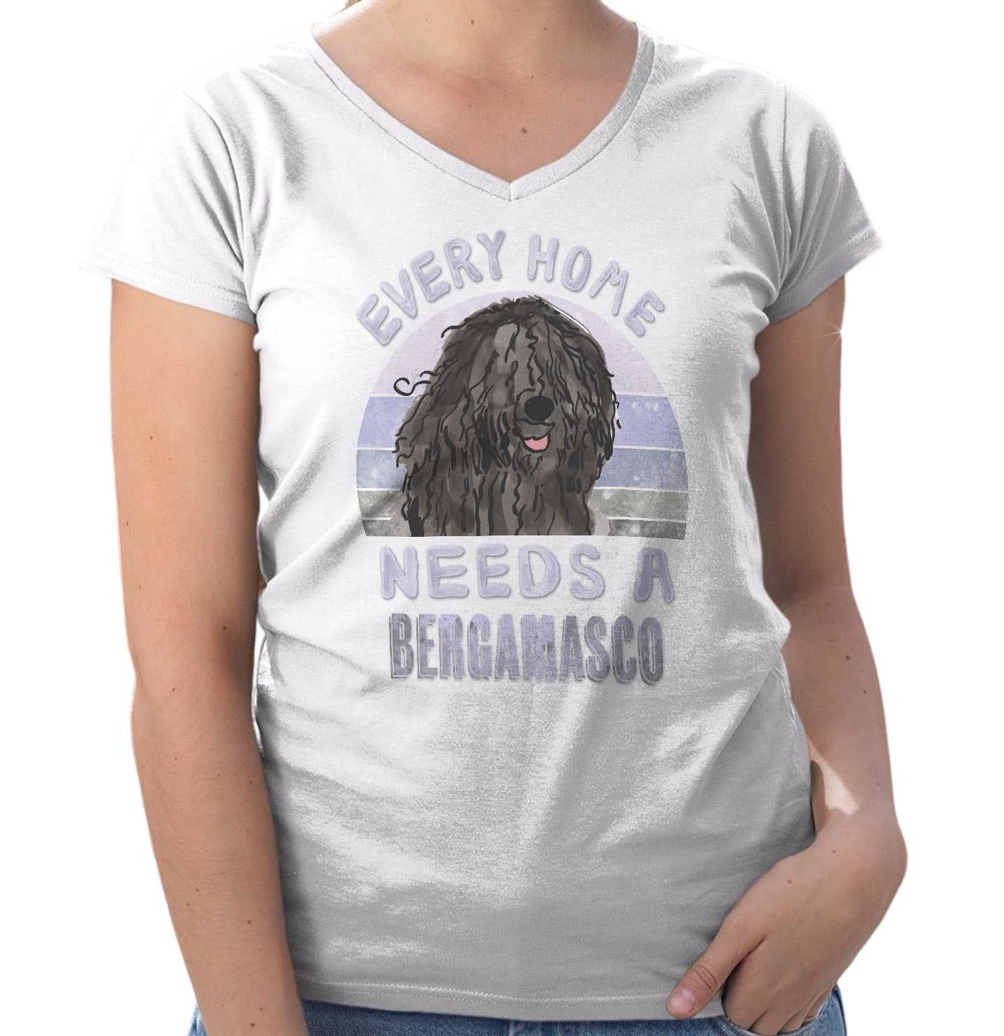 Every Home Needs a Bergamasco Sheepdog - Women's V-Neck T-Shirt