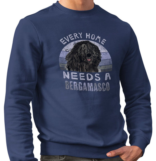 Every Home Needs a Bergamasco Sheepdog - Adult Unisex Crewneck Sweatshirt