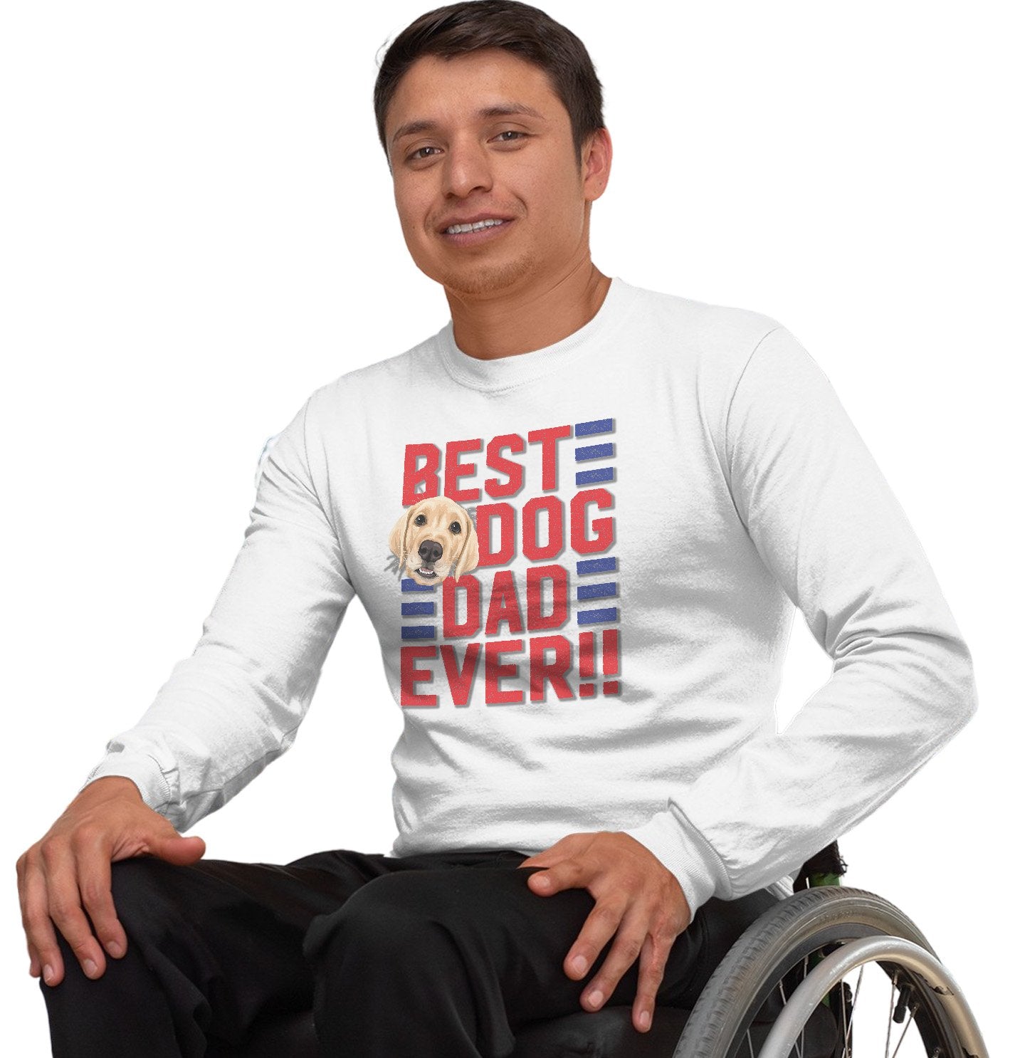 Best Dog Dad Ever - Adult Unisex Long Sleeve T-Shirt - Animal Pride