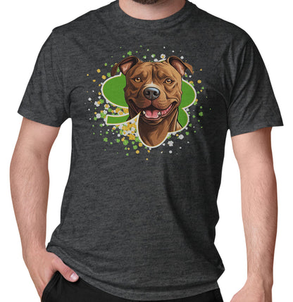 Big Clover St. Patrick's Day American Pit Bull Terrier - Adult Unisex T-Shirt