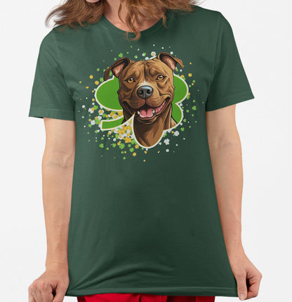 Big Clover St. Patrick's Day American Pit Bull Terrier - Adult Unisex T-Shirt
