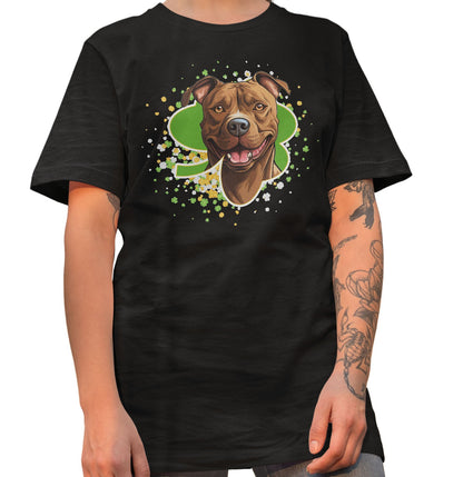 Big Clover St. Patrick's Day American Pit Bull Terrier - Adult Unisex T-Shirt