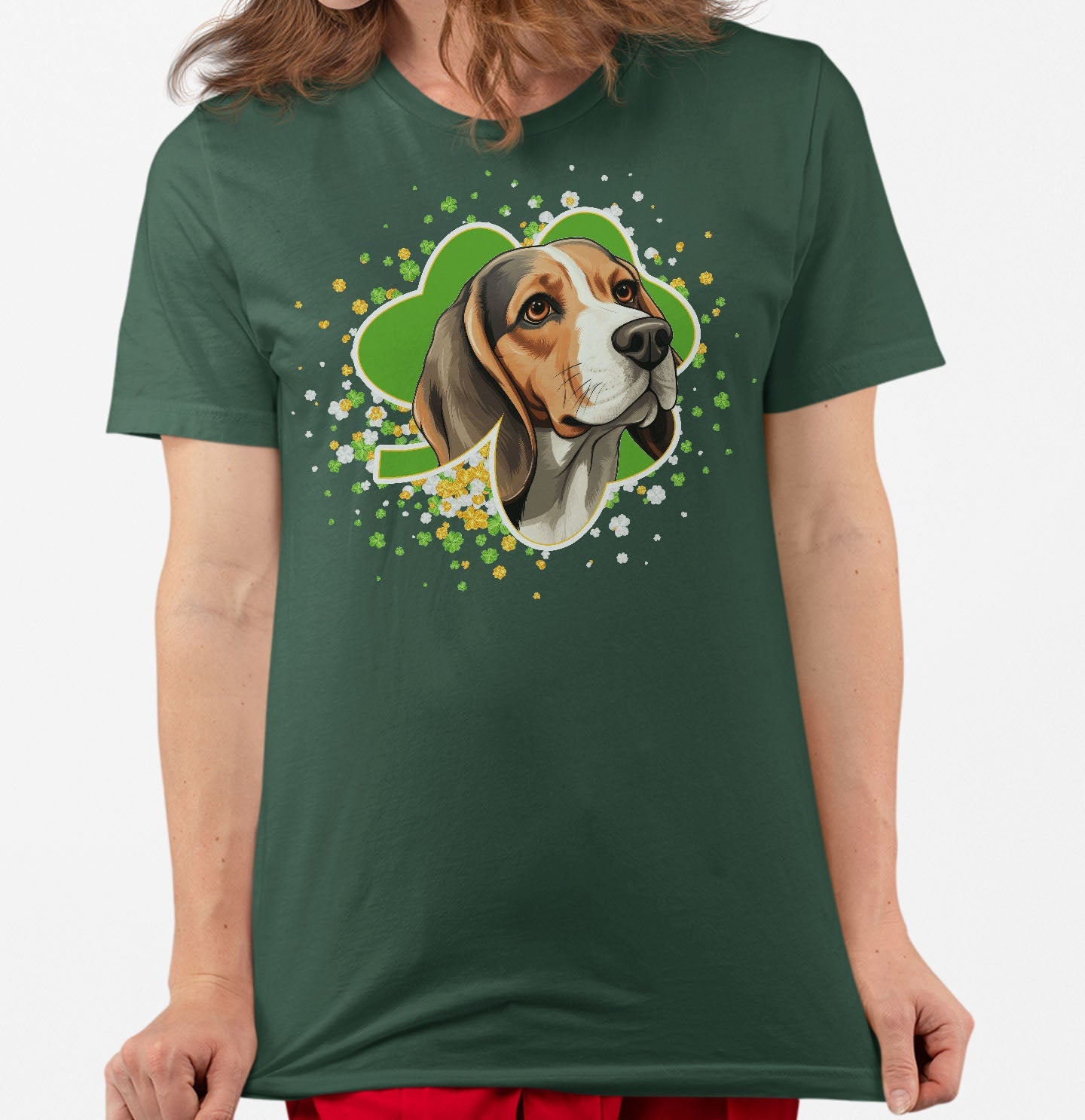 Big Clover St. Patrick's Day Beagle - Adult Unisex T-Shirt