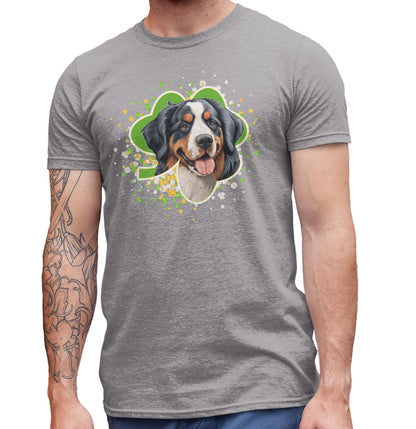 Big Clover St. Patrick's Day Bernese Mountain Dog - Adult Unisex T-Shirt