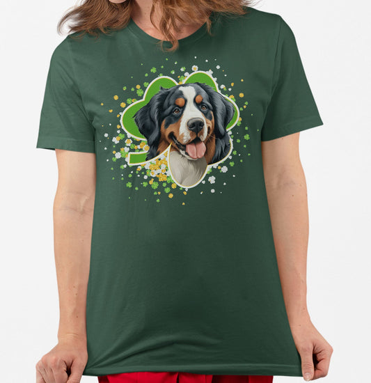 Big Clover St. Patrick's Day Bernese Mountain Dog - Adult Unisex T-Shirt