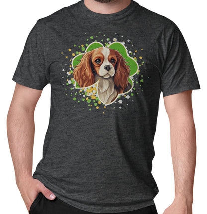 Big Clover St. Patrick's Day Cavalier King Charles Spaniel (Blenheim) - Adult Unisex T-Shirt