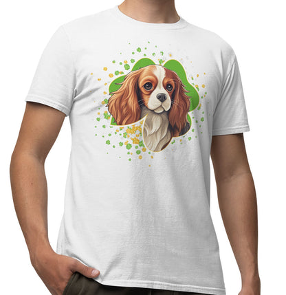 Big Clover St. Patrick's Day Cavalier King Charles Spaniel (Blenheim) - Adult Unisex T-Shirt
