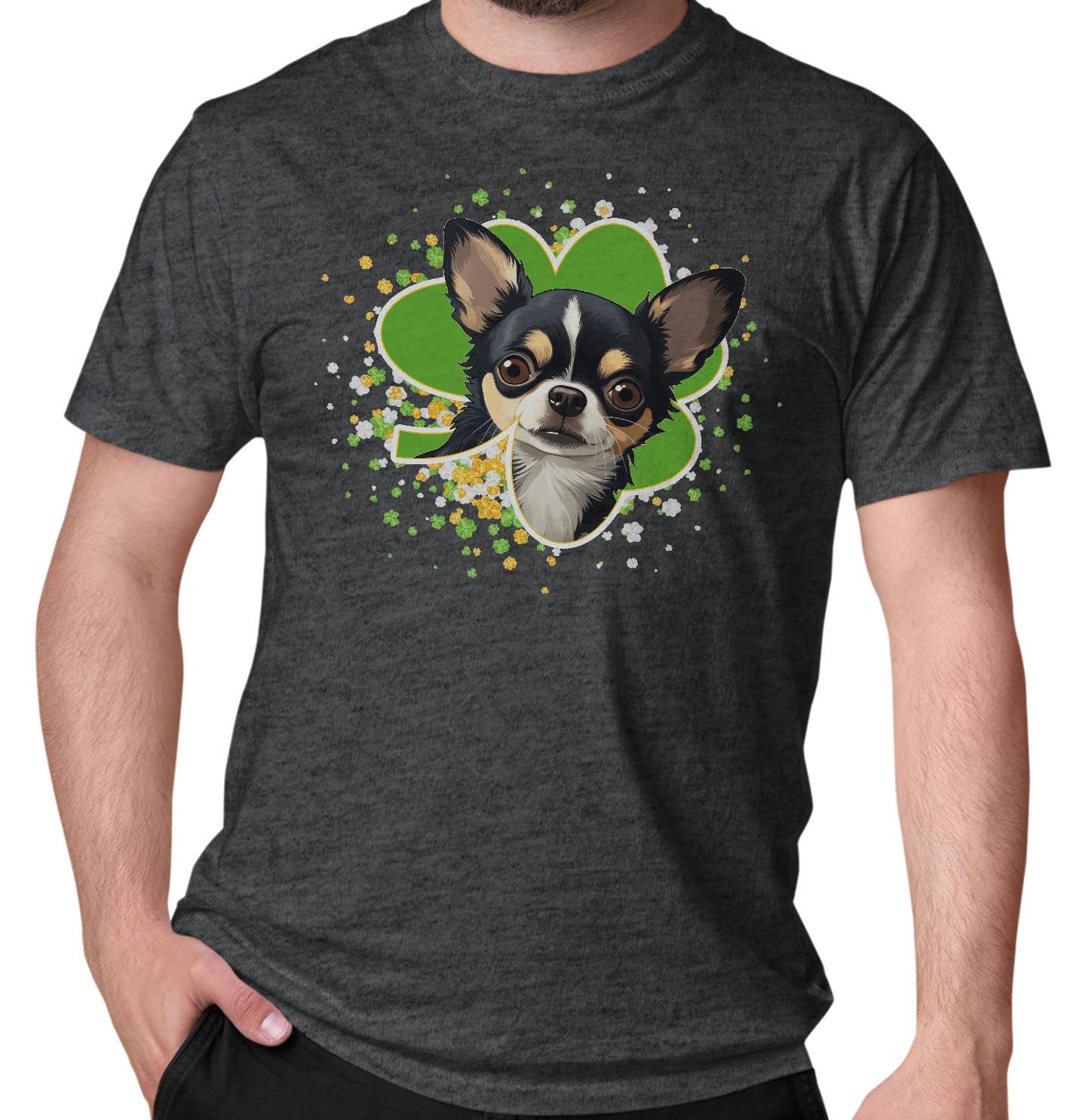 Big Clover St. Patrick's Day Chihuahua - Adult Unisex T-Shirt