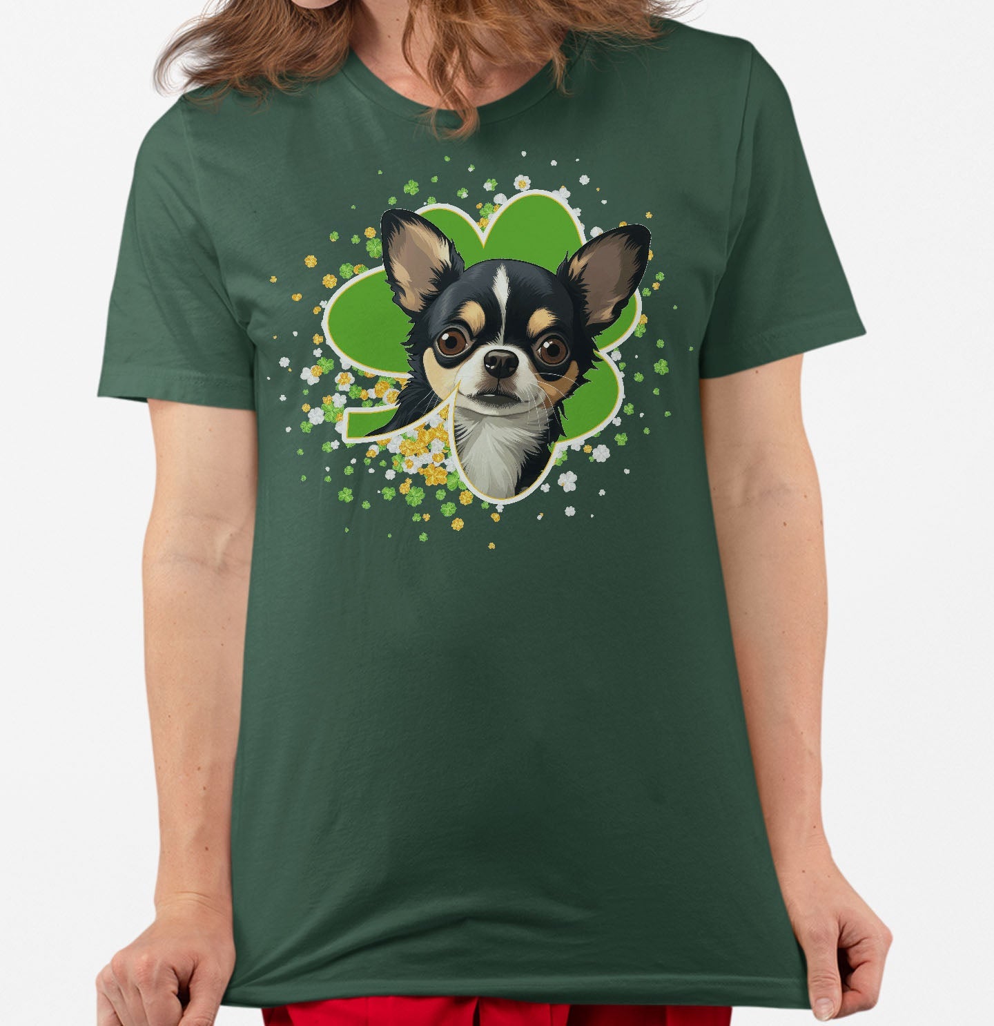 Big Clover St. Patrick's Day Chihuahua - Adult Unisex T-Shirt