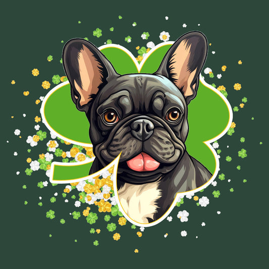 Big Clover St. Patrick's Day French Bulldog - Adult Unisex T-Shirt