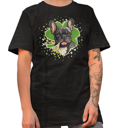 Big Clover St. Patrick's Day French Bulldog - Adult Unisex T-Shirt