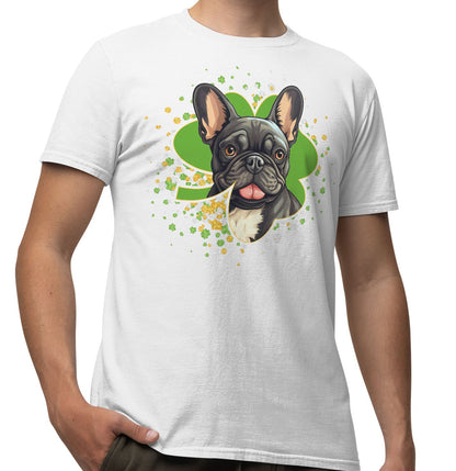 Big Clover St. Patrick's Day French Bulldog - Adult Unisex T-Shirt