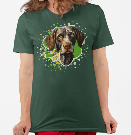 Big Clover St. Patrick's Day German Shorthaired Pointer - Adult Unisex T-Shirt