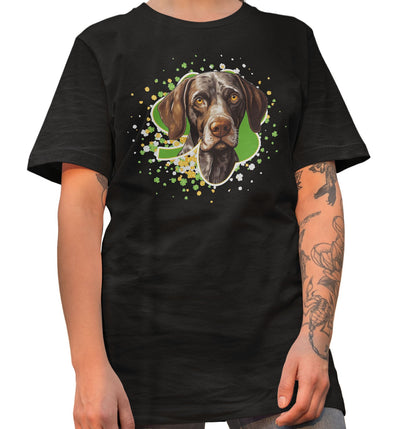 Big Clover St. Patrick's Day German Shorthaired Pointer - Adult Unisex T-Shirt