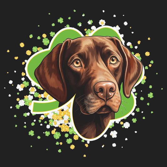 Big Clover St. Patrick's Day Labrador Retriever (Chocolate) - Women's V-Neck T-Shirt
