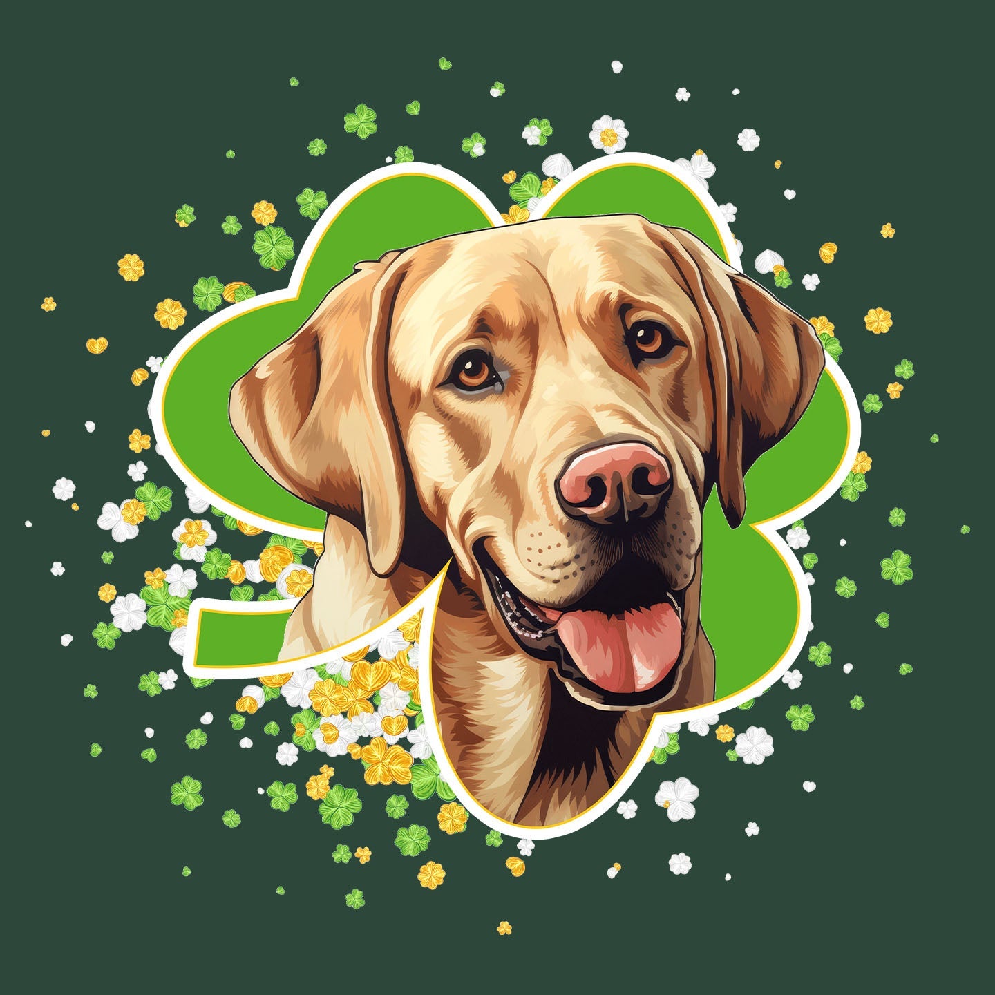 Big Clover St. Patrick's Day Labrador Retriever (Yellow) - Adult Unisex T-Shirt