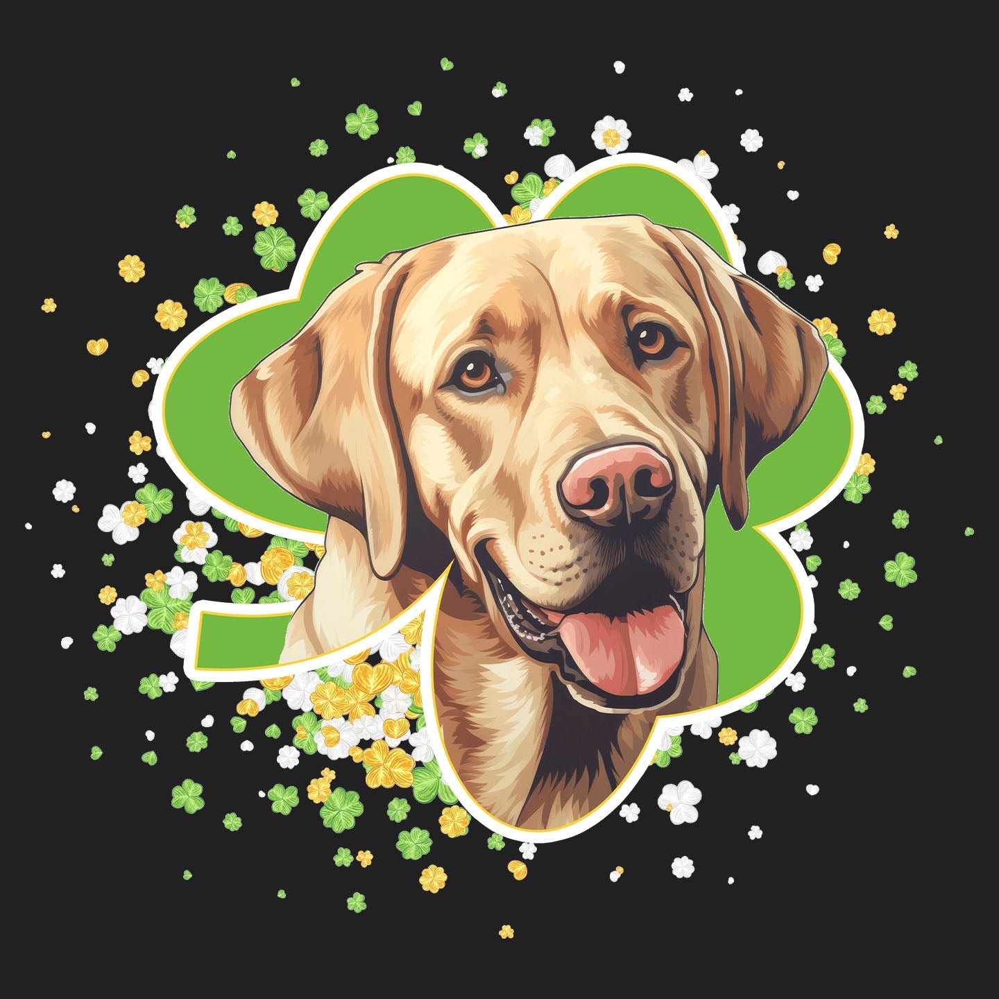 Big Clover St. Patrick's Day Labrador Retriever (Yellow) - Women's V-Neck T-Shirt