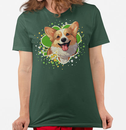Big Clover St. Patrick's Day Pembroke Welsh Corgi - Adult Unisex T-Shirt