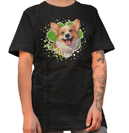 Big Clover St. Patrick's Day Pembroke Welsh Corgi - Adult Unisex T-Shirt