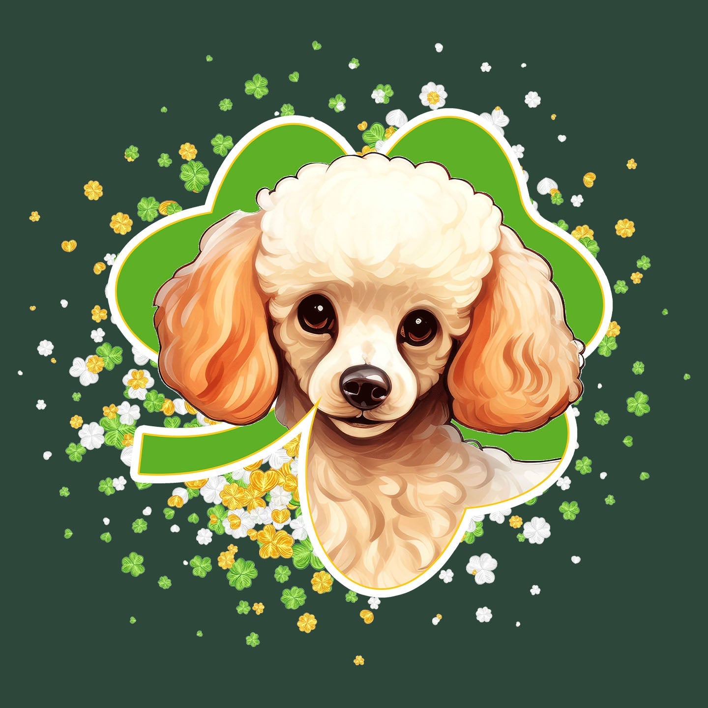 Big Clover St. Patrick's Day Poodle - Adult Unisex T-Shirt