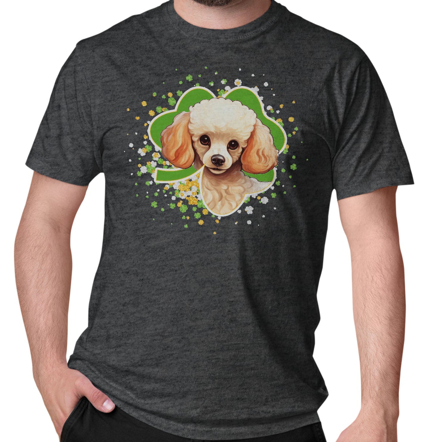 Big Clover St. Patrick's Day Poodle - Adult Unisex T-Shirt
