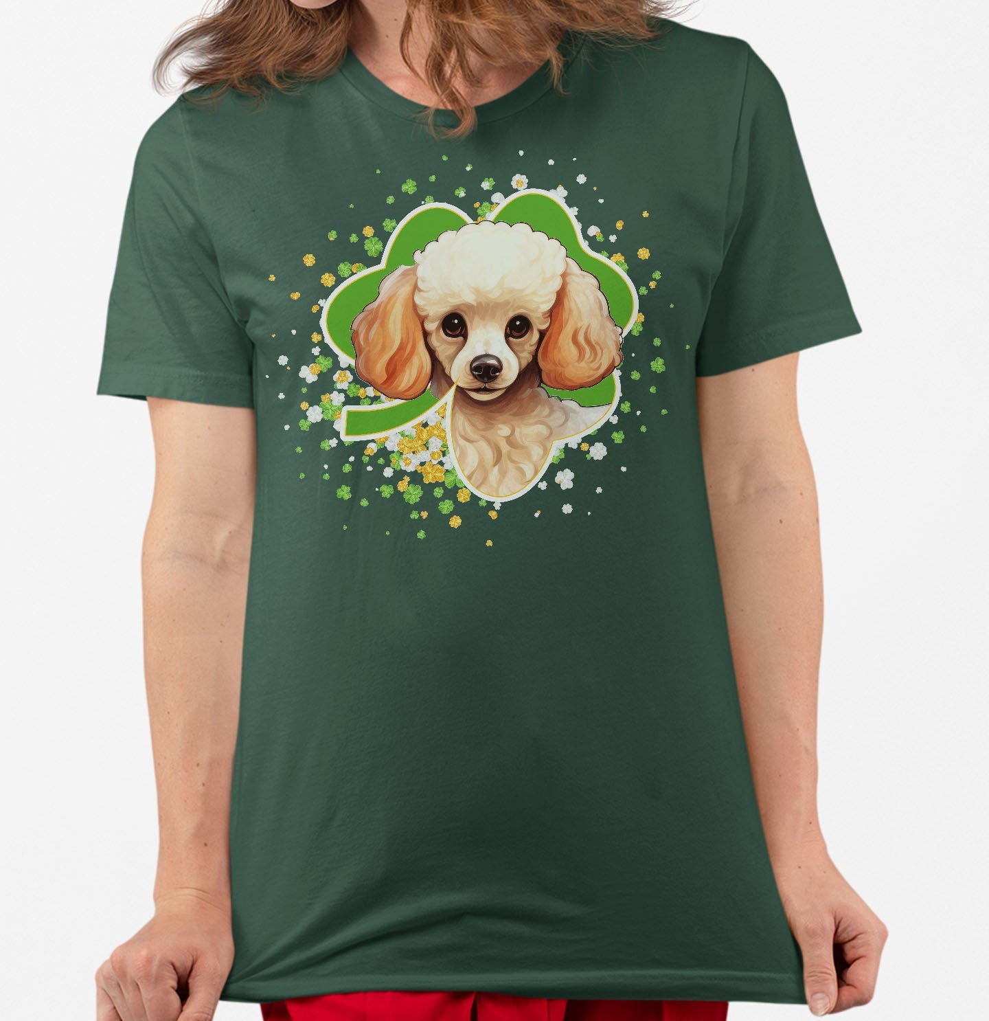 Big Clover St. Patrick's Day Poodle - Adult Unisex T-Shirt