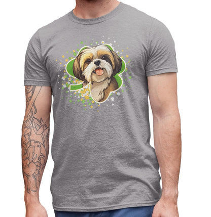 Big Clover St. Patrick's Day Shih Tzu - Adult Unisex T-Shirt