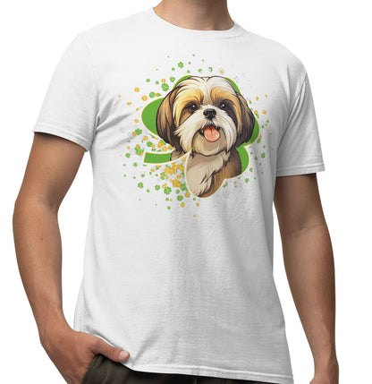 Big Clover St. Patrick's Day Shih Tzu - Adult Unisex T-Shirt