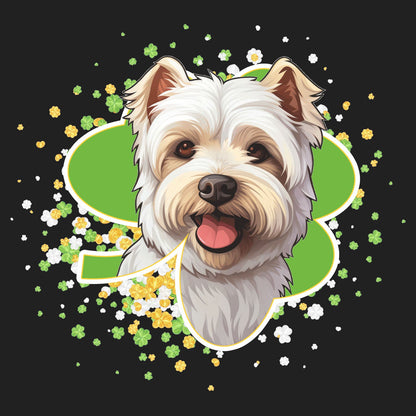 Big Clover St. Patrick's Day West Highland White Terrier - Women's V-Neck T-Shirt