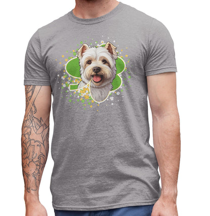 Big Clover St. Patrick's Day West Highland White Terrier - Adult Unisex T-Shirt